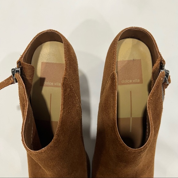 Dolce Vita Suede Mule Slip-On Heeled Booties - Picture 4 of 9